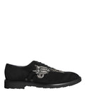 Dolce & Gabbana Black Suede Sicilia Lace-Up Formal Shoes