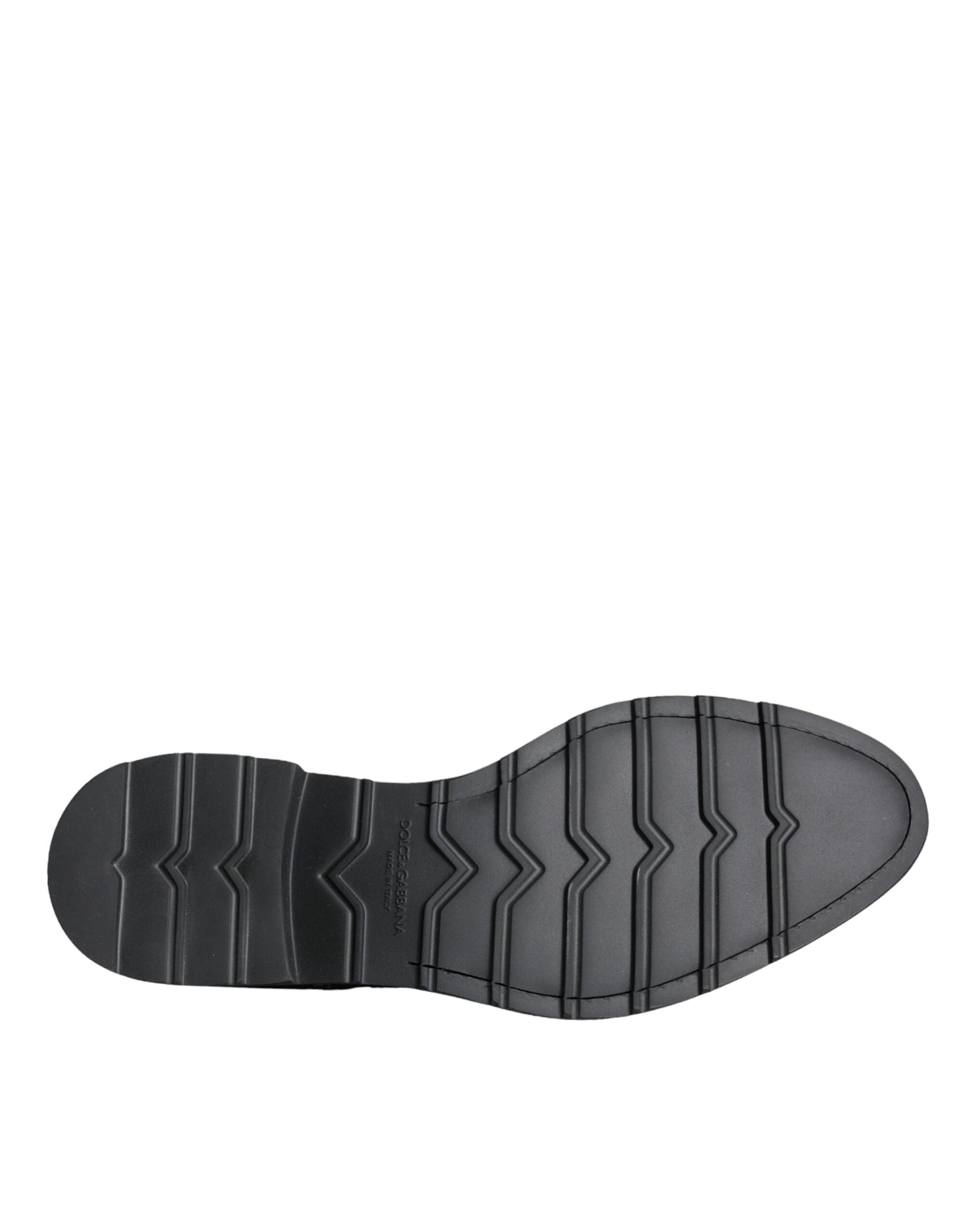Dolce & Gabbana Black Suede Sicilia Lace-Up Formal Shoes