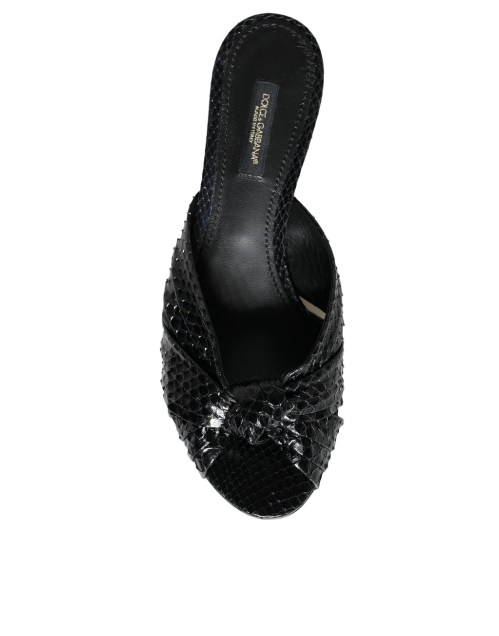 Dolce & Gabbana Black Leather Heels Sandals Shoes