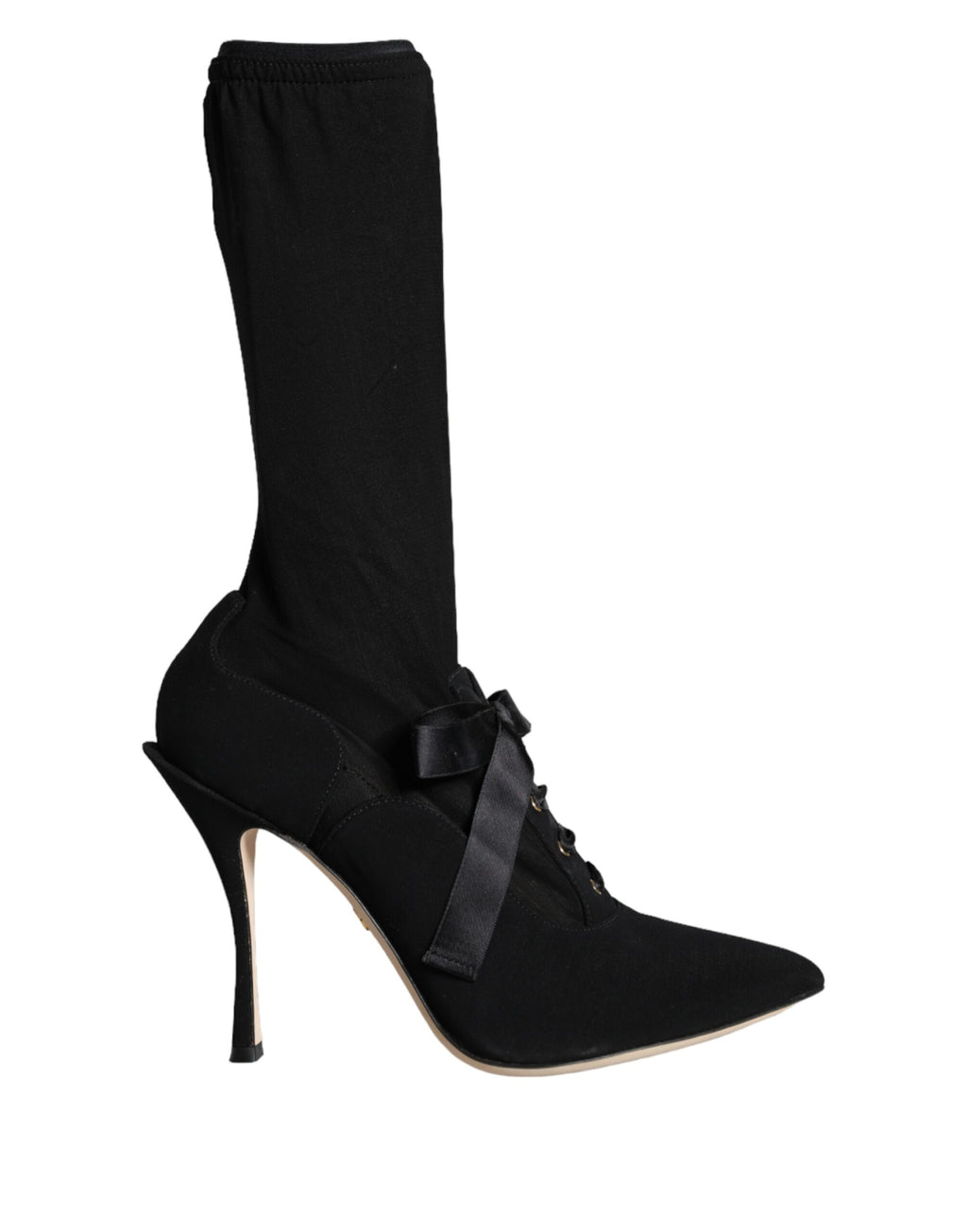 Dolce & Gabbana Black Stiletto Heel Mid-Calf Boots Shoes