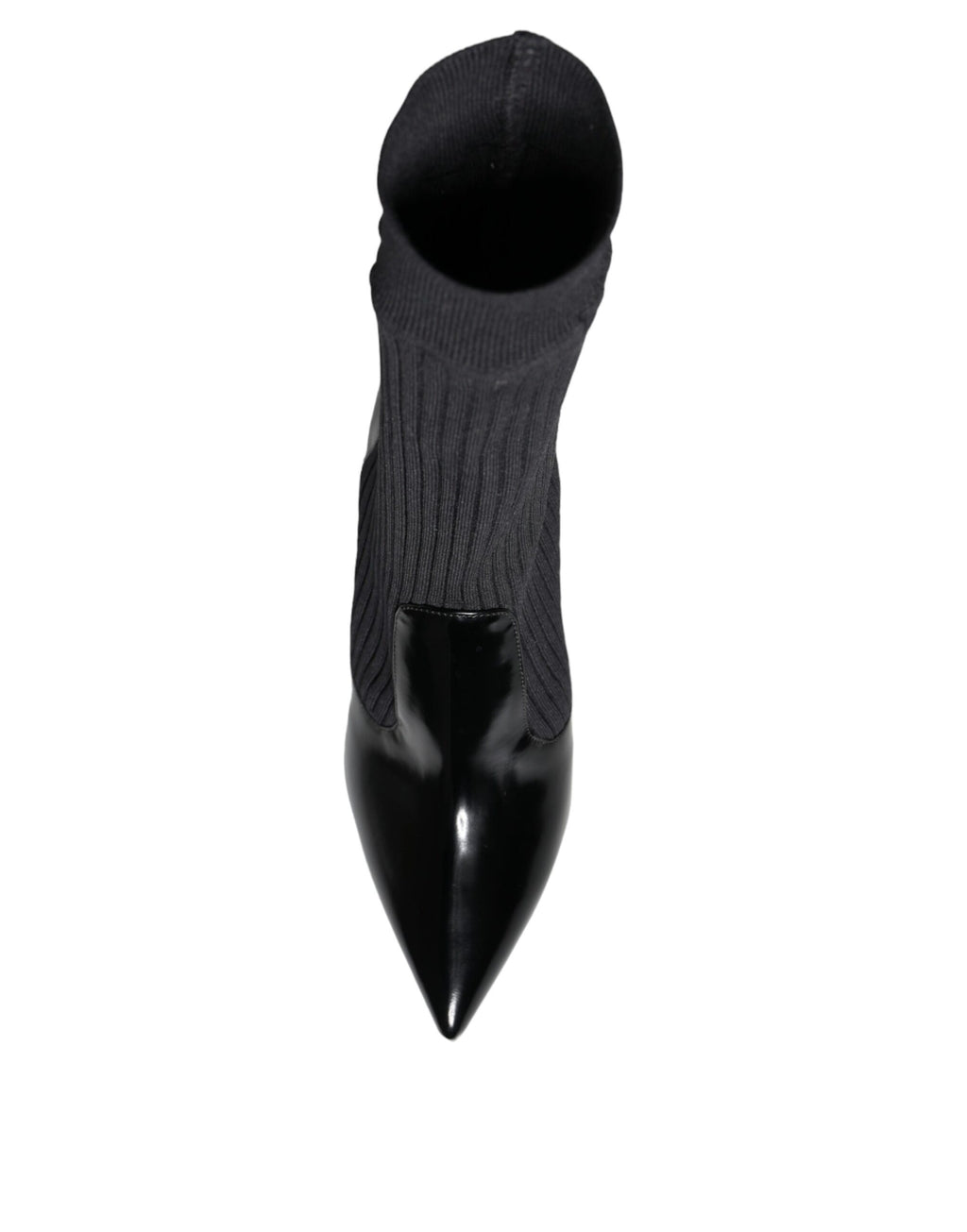 Dolce & Gabbana Black Stretch Stiletto Booties Sock Shoes