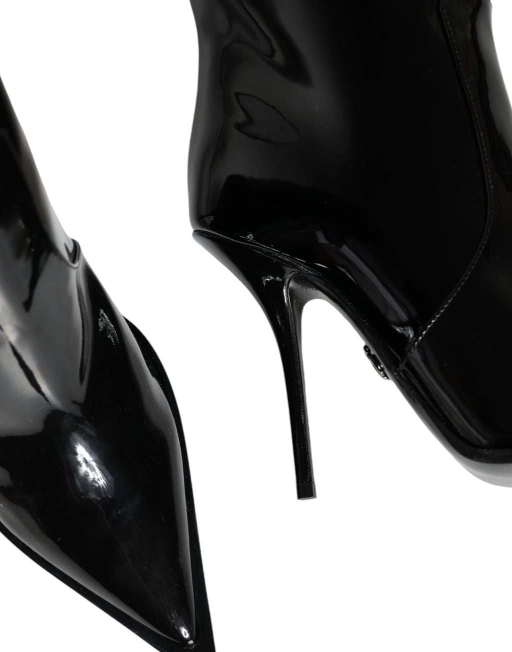 Dolce & Gabbana Black Patent Leather Knee-High Boots Shoes