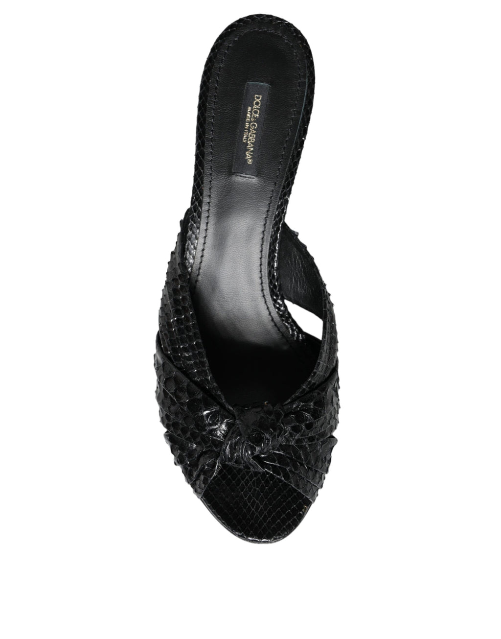 Dolce & Gabbana Black Leather Heels Sandals Shoes