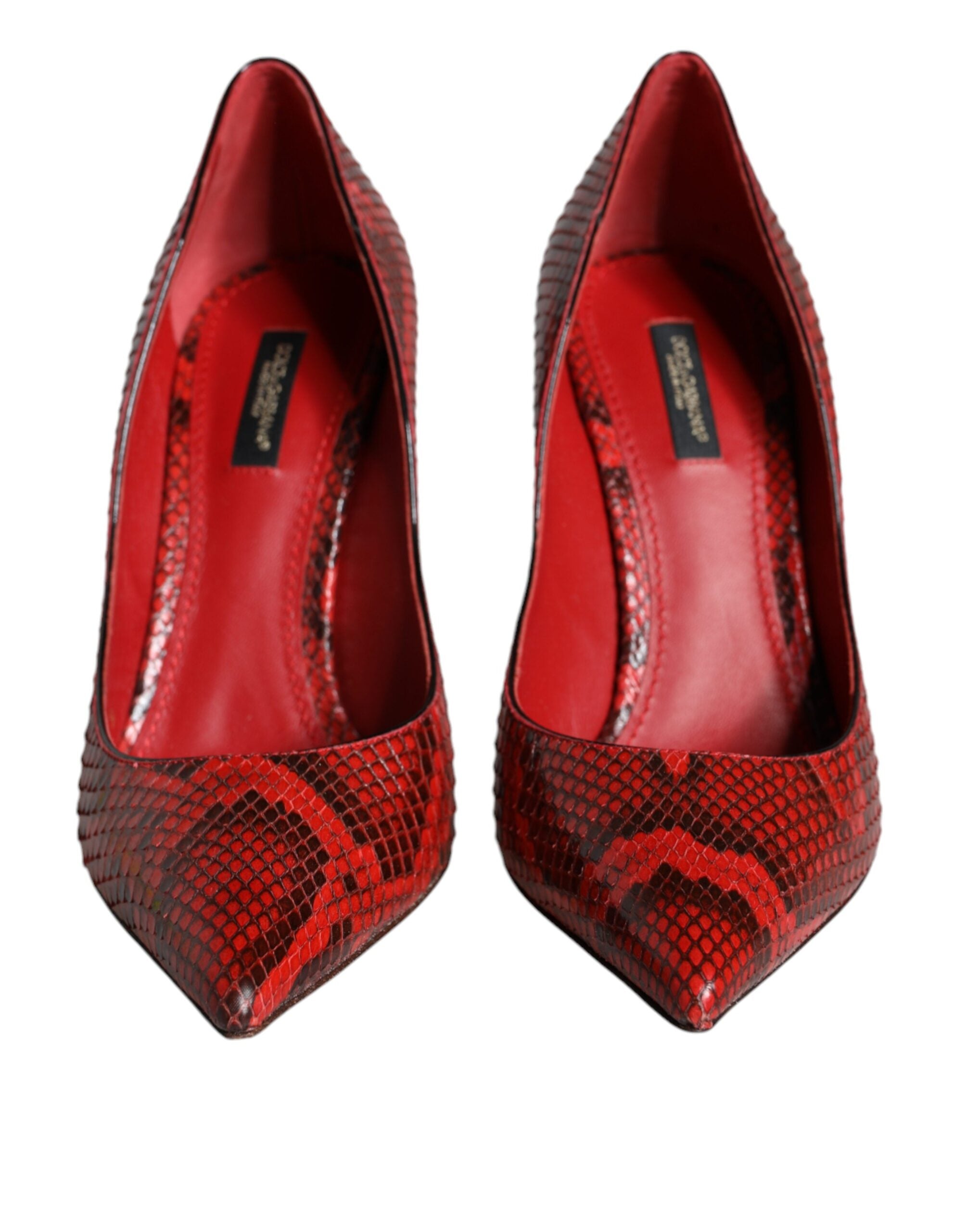 Dolce & Gabbana Red Leather Stiletto High Heel Pumps Shoes