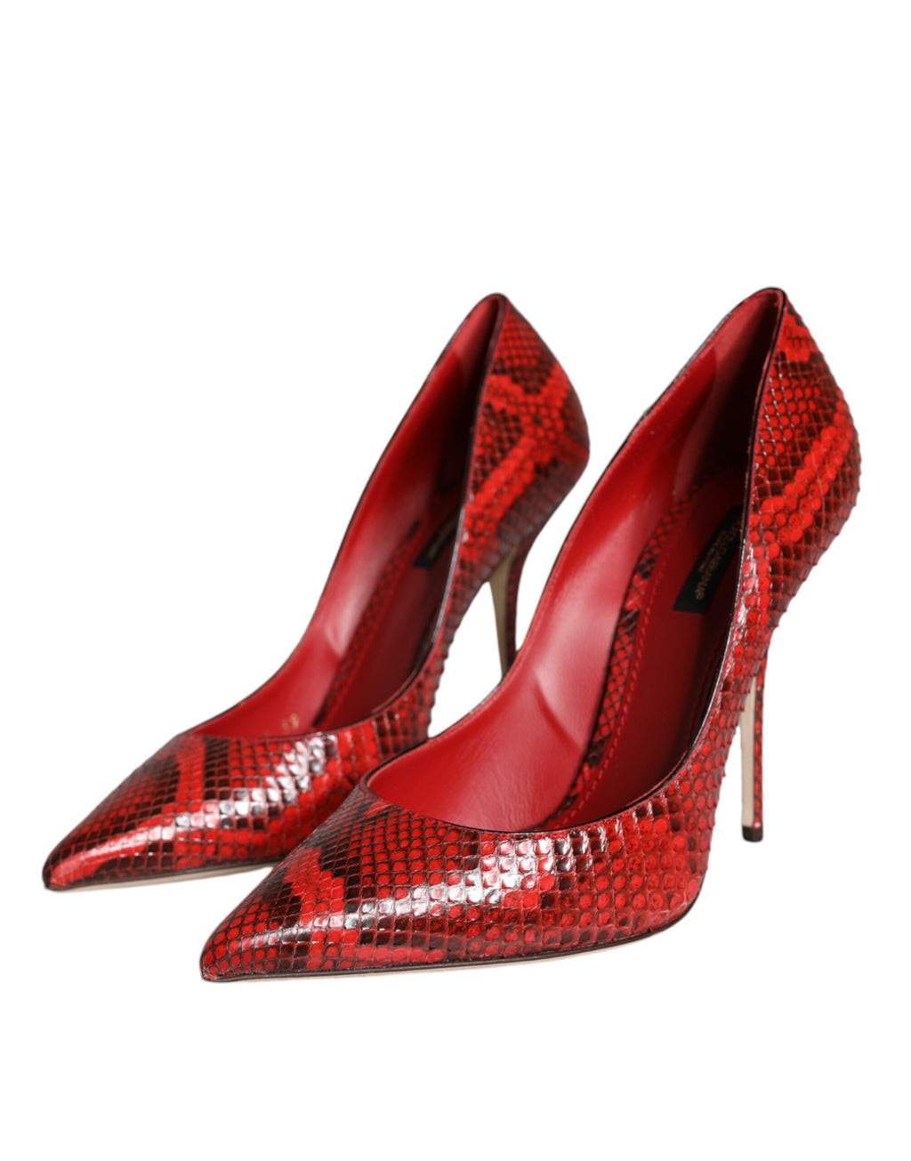 Dolce & Gabbana Red Leather Stiletto High Heel Pumps Shoes