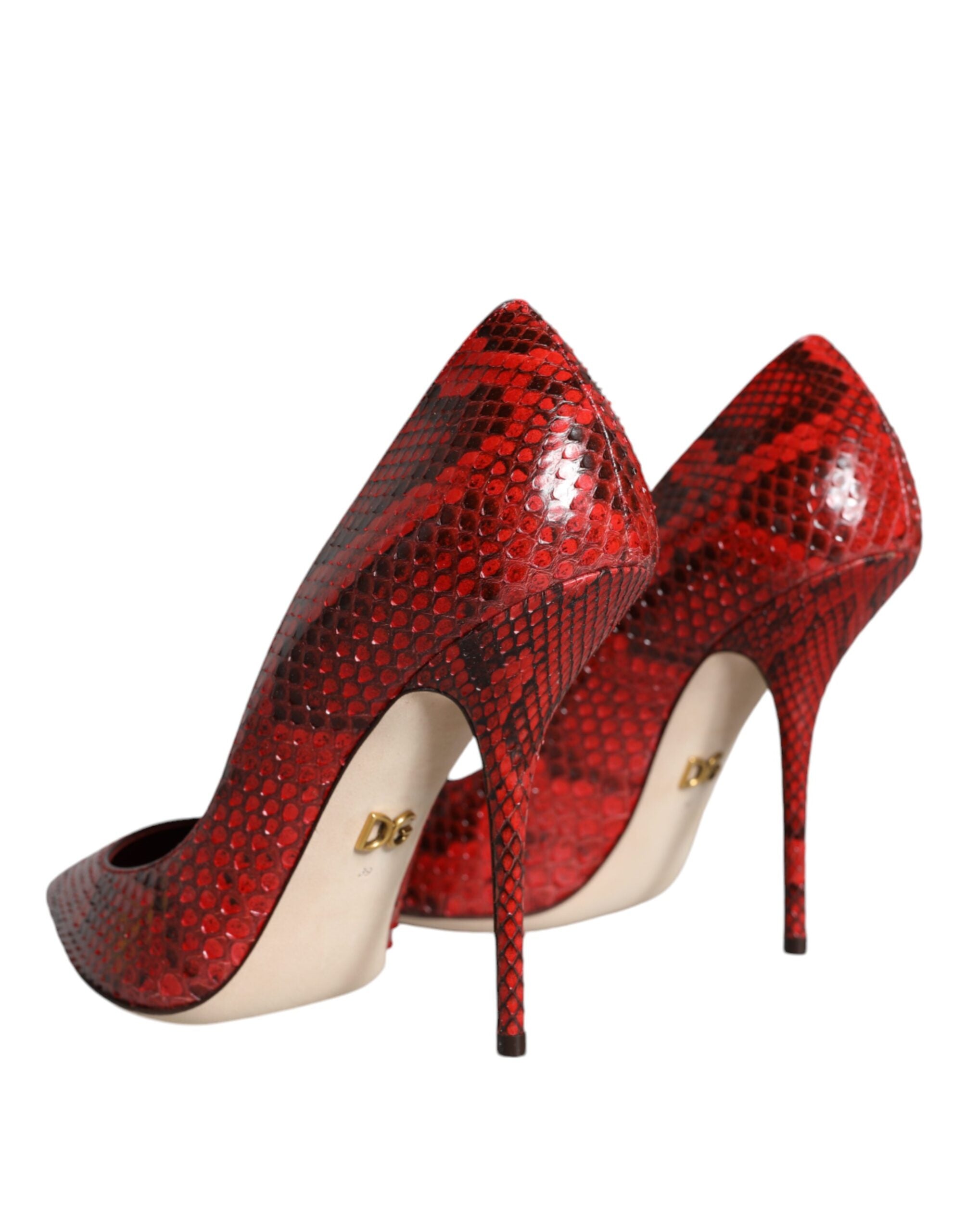 Dolce & Gabbana Red Leather Stiletto High Heel Pumps Shoes