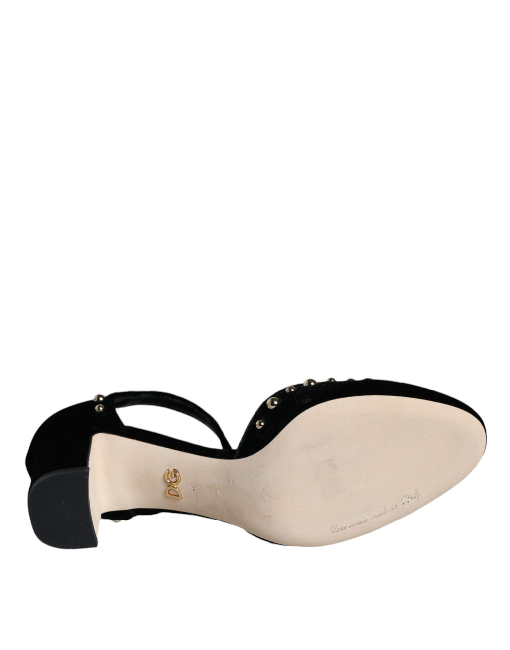 Dolce & Gabbana Black Velvet Rose Ankle Strap Pumps Shoes