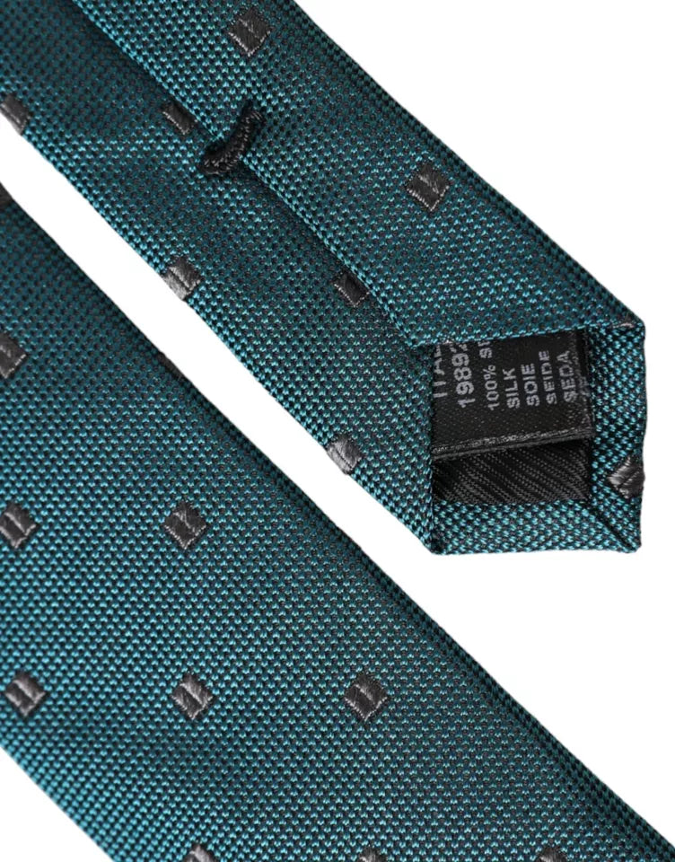 Dolce & Gabbana Green Patterned Adjustable Men's Silk Tie