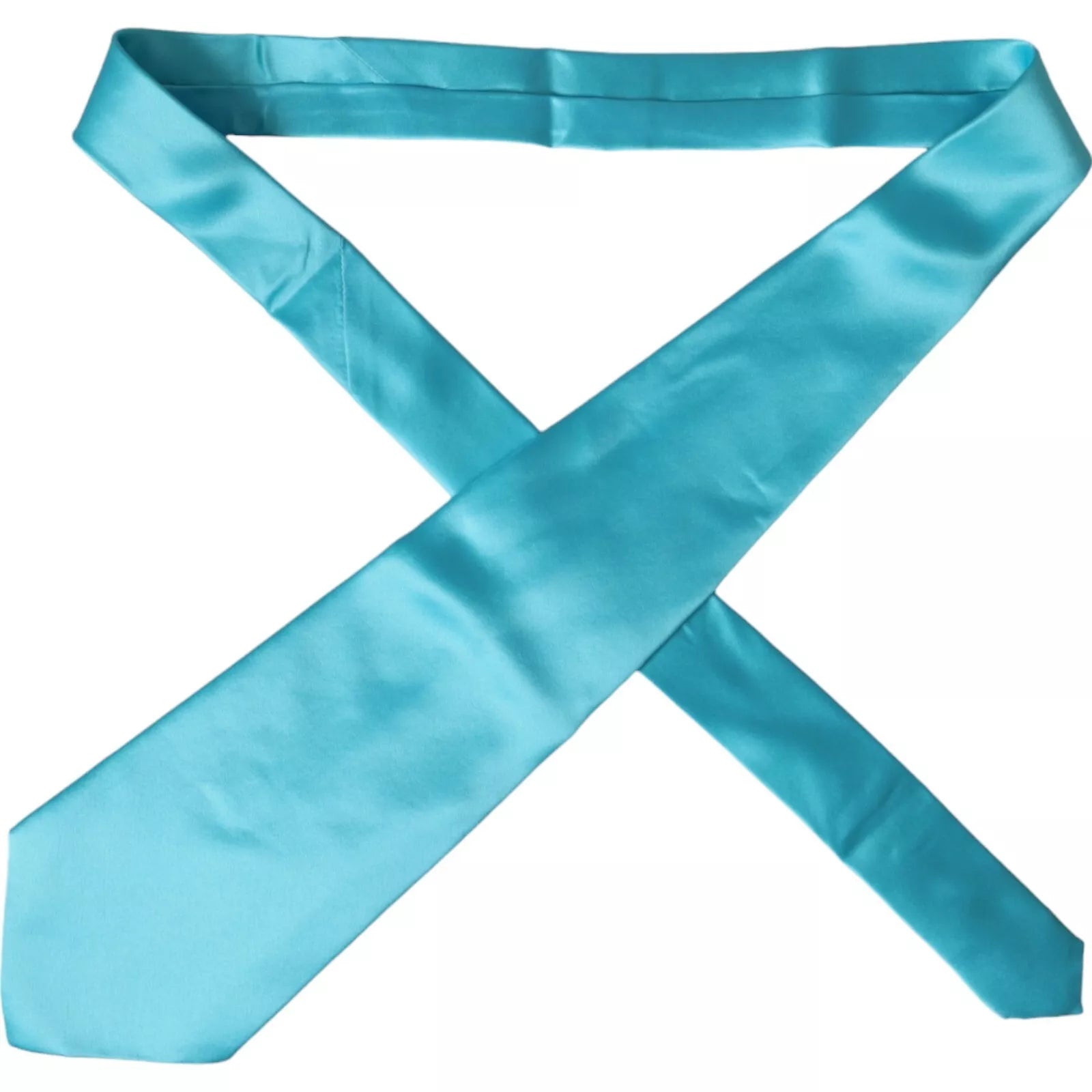 Dolce & Gabbana Light Blue Satin Silk Tie for Men, Wide and Adjustable