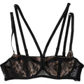 Dolce & Gabbana Black Floral Lace Nylon Balconette Bra Underwear