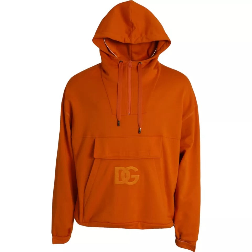 Dolce & Gabbana Orange Hoodie Pullover Sweater