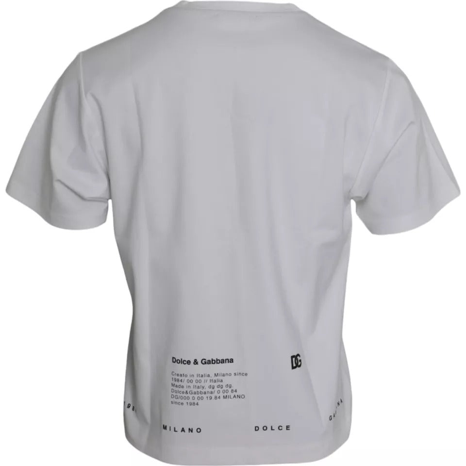 Dolce & Gabbana Men's White Cotton T-Shirt with Red Lips