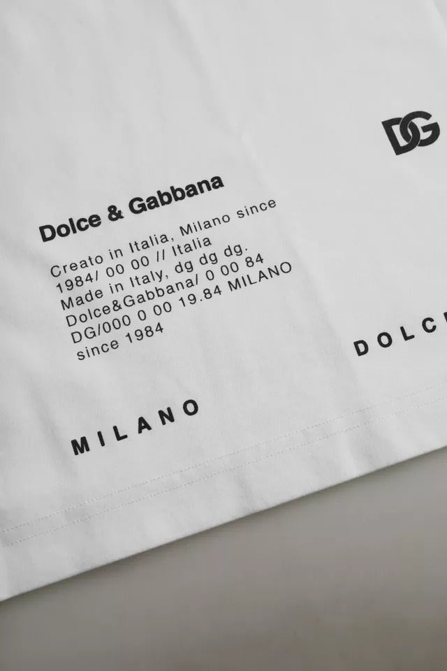 Dolce & Gabbana Men's White Cotton T-Shirt with Red Lips