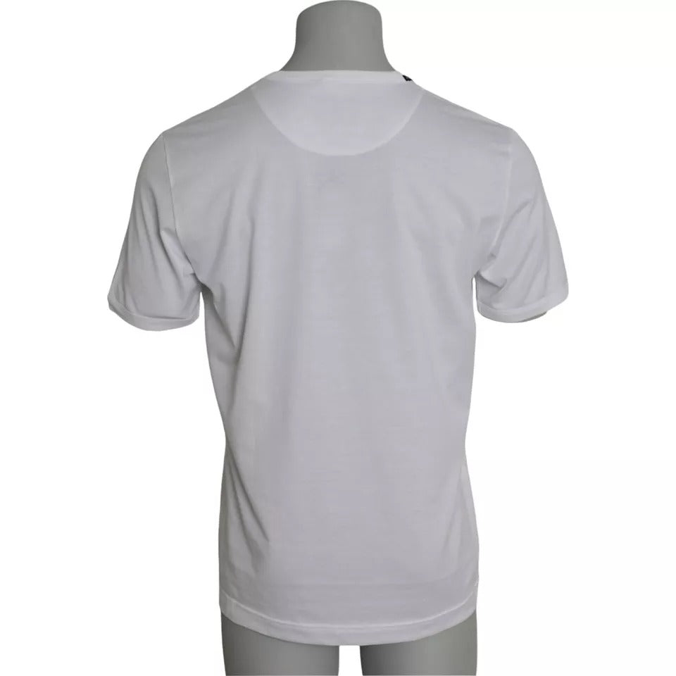 Dolce & Gabbana Weißes Baumwoll-T-Shirt mit Rundhalsausschnitt und kurzen Ärmeln