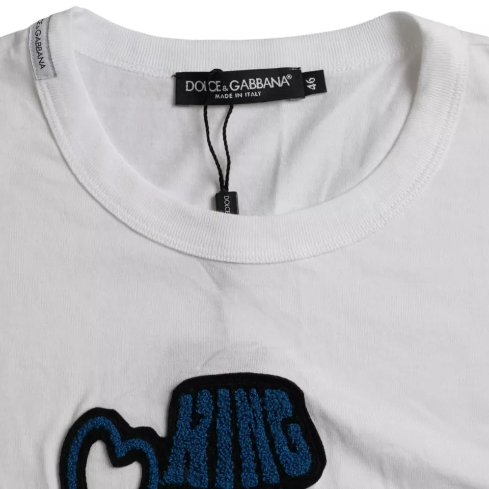 Dolce & Gabbana White King of Love Crew Neck Short Sleeve T-Shirt
