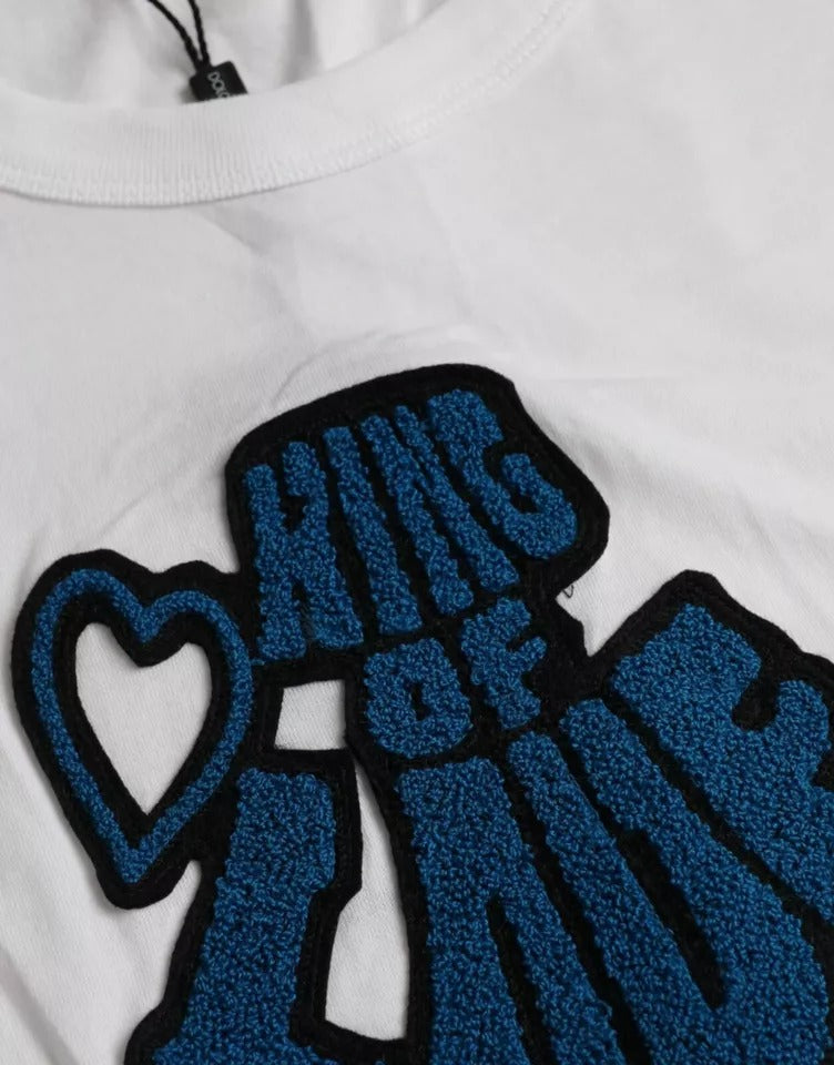 Dolce & Gabbana White King of Love Crew Neck Short Sleeve T-Shirt