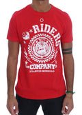 Frankie Morello Red Cotton Crew Neck RIDERS T-Shirt