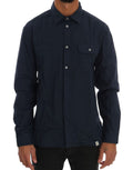 John Galliano Blue Cotton Long Sleeve Casual Shirt