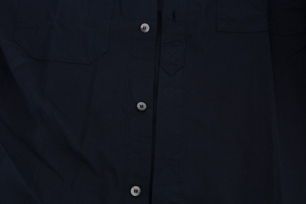 John Galliano Blue Cotton Long Sleeve Casual Shirt