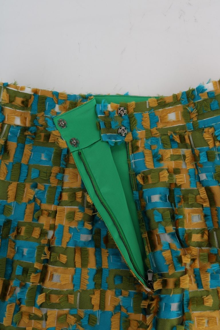 Dolce & Gabbana Multicolored Straight Jacquard Pencil Skirt