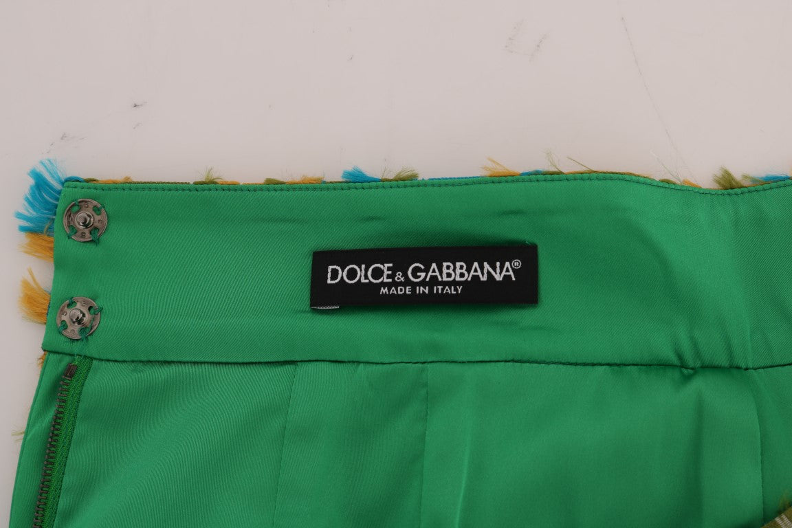 Dolce & Gabbana Multicolored Straight Jacquard Pencil Skirt