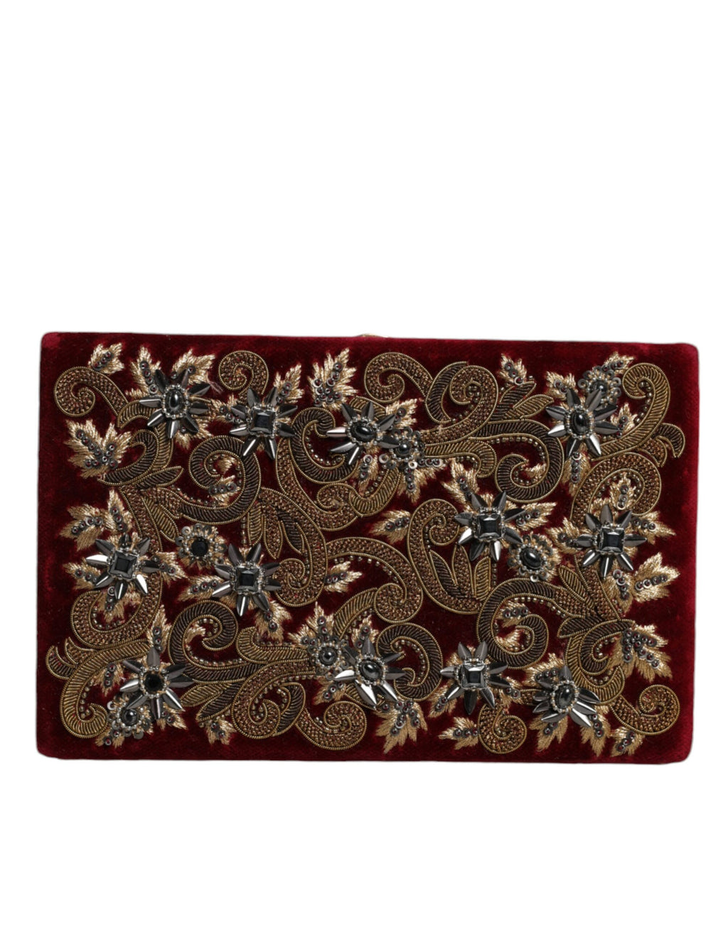Dolce & Gabbana Rot Samt Gold Rahmen Kupplung Abend Party Handtasche