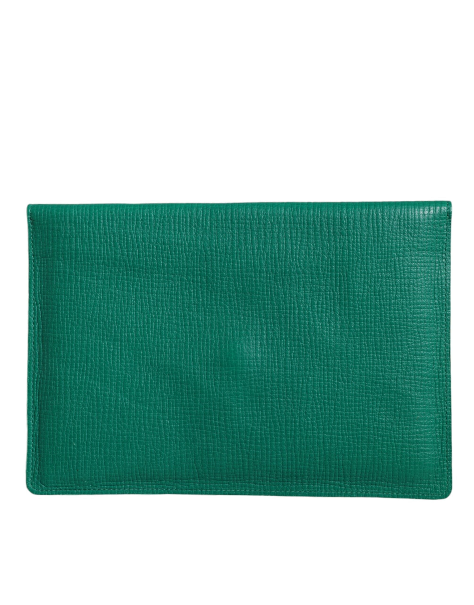Dolce & Gabbana Grüne Lederhandtasche Clutch Mini Purse Pouch Tablet Case