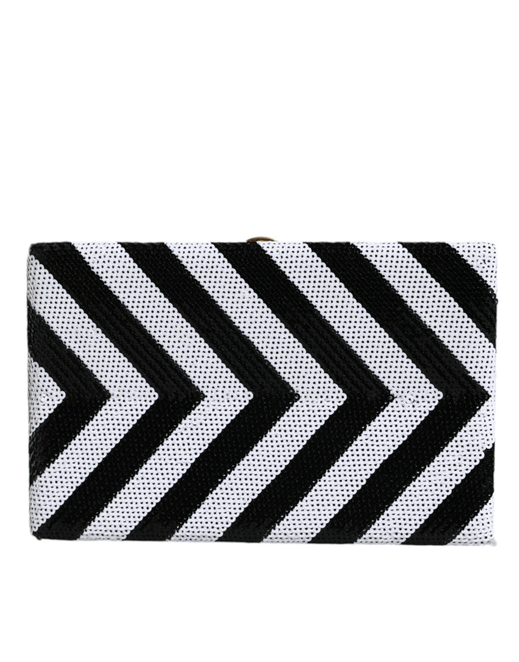 Dolce & Gabbana Black White Gold Frame Clutch Evening Party Handbag