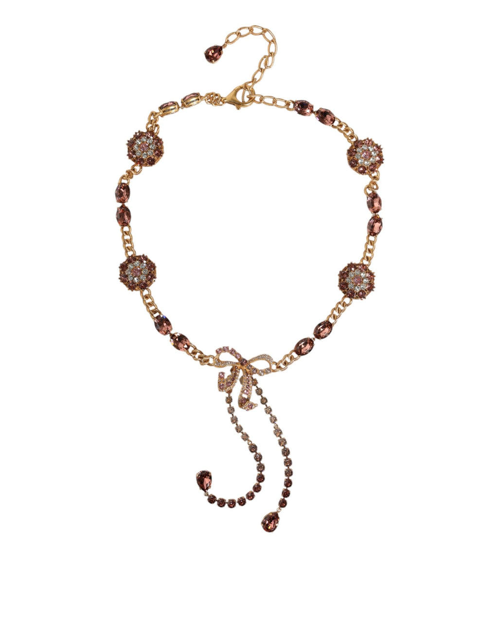 Dolce & Gabbana Gold-Tone Crystal-Embellished Brass Belt
