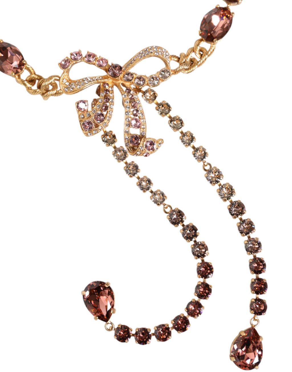 Dolce & Gabbana Gold-Tone Crystal-Embellished Brass Belt