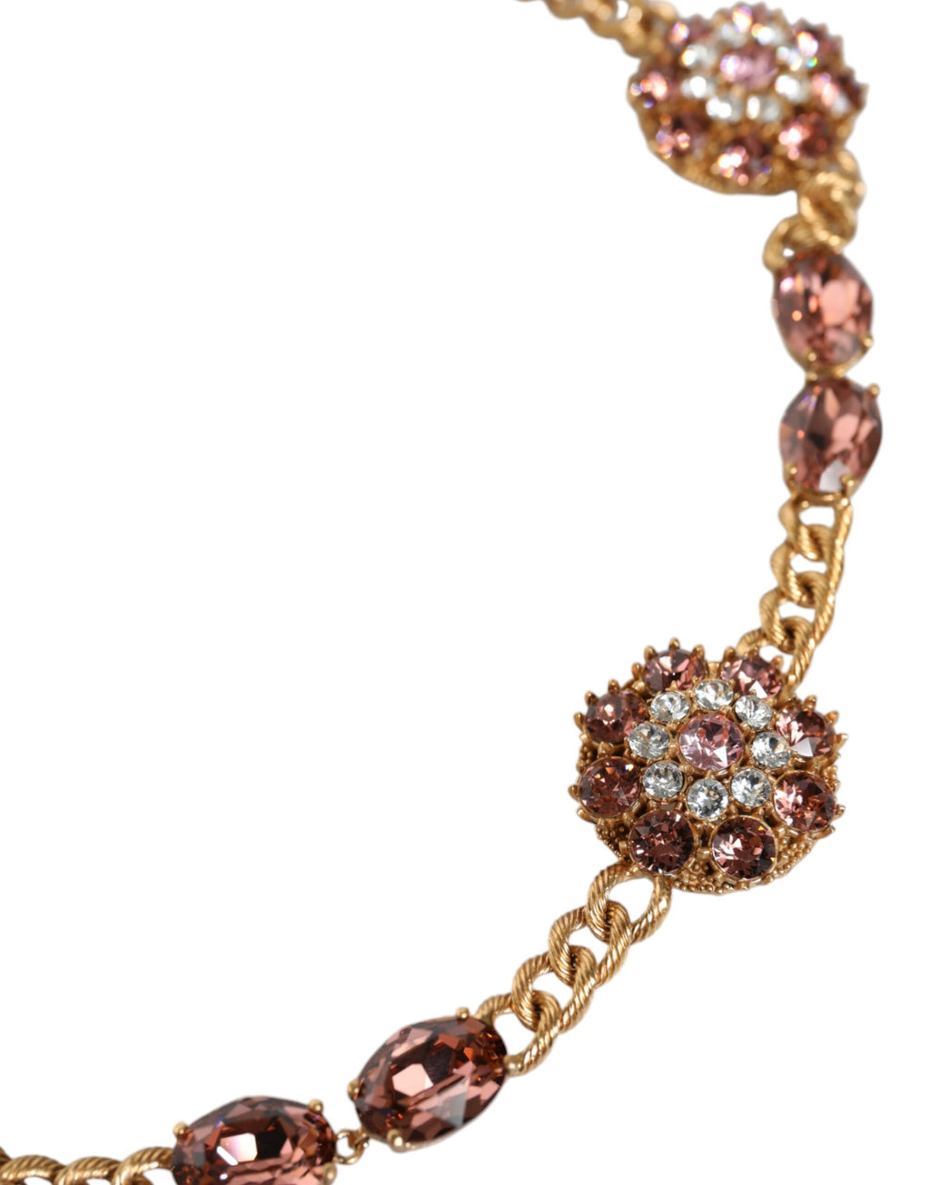 Dolce & Gabbana Gold-Tone Crystal-Embellished Brass Belt