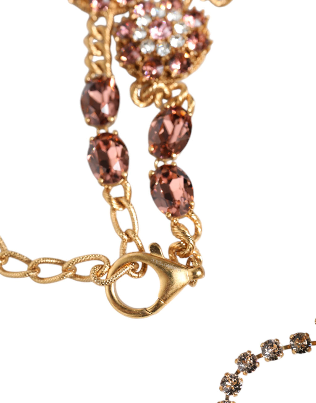Dolce & Gabbana Gold-Tone Crystal-Embellished Brass Belt