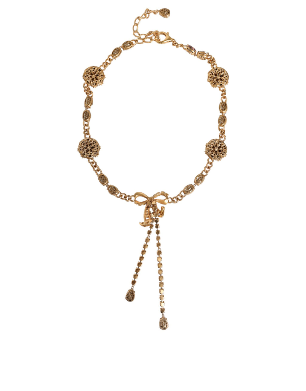 Dolce & Gabbana Gold-Tone Crystal-Embellished Brass Belt