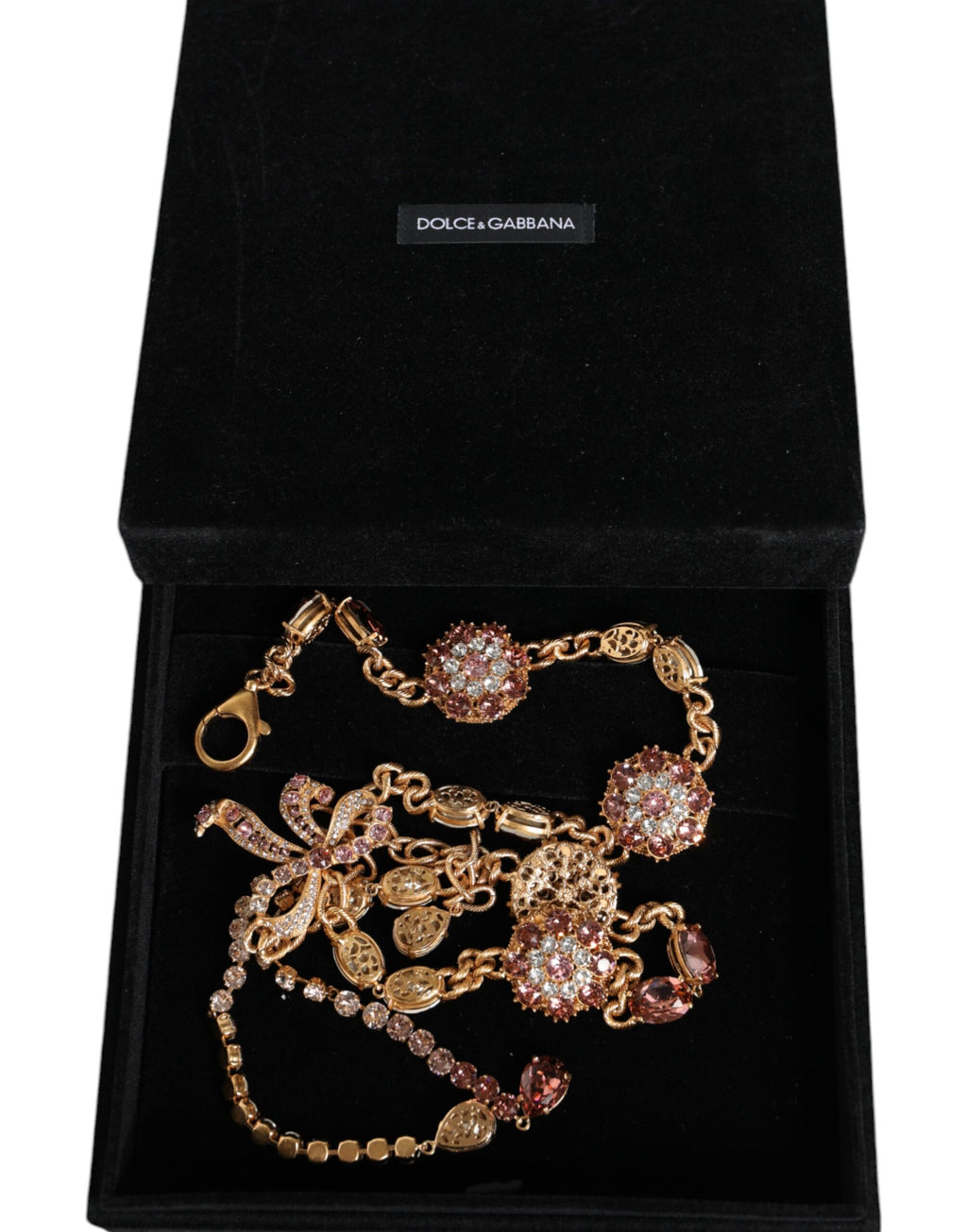 Dolce & Gabbana Gold-Tone Crystal-Embellished Brass Belt