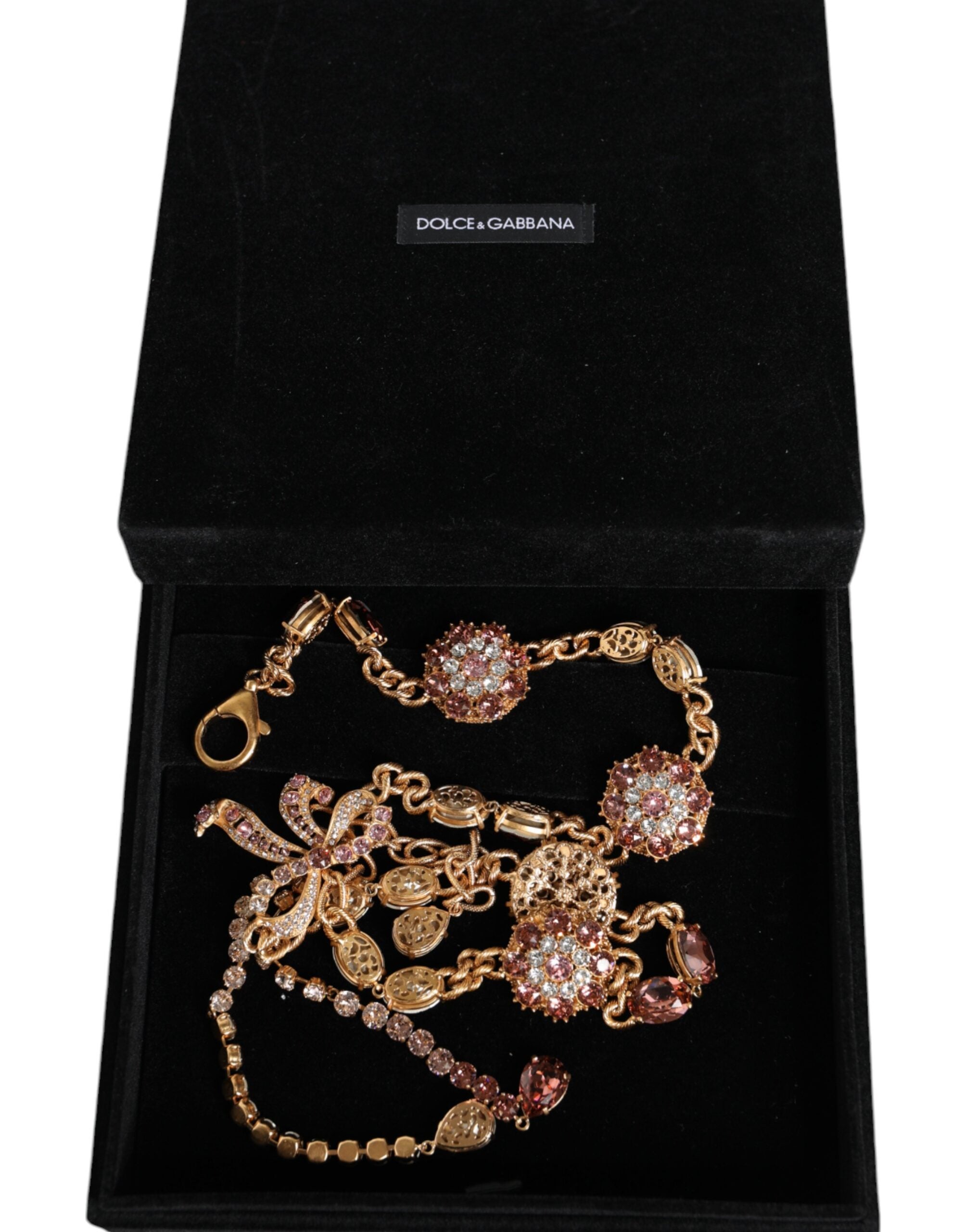Dolce & Gabbana Gold-Tone Crystal-Embellished Brass Belt
