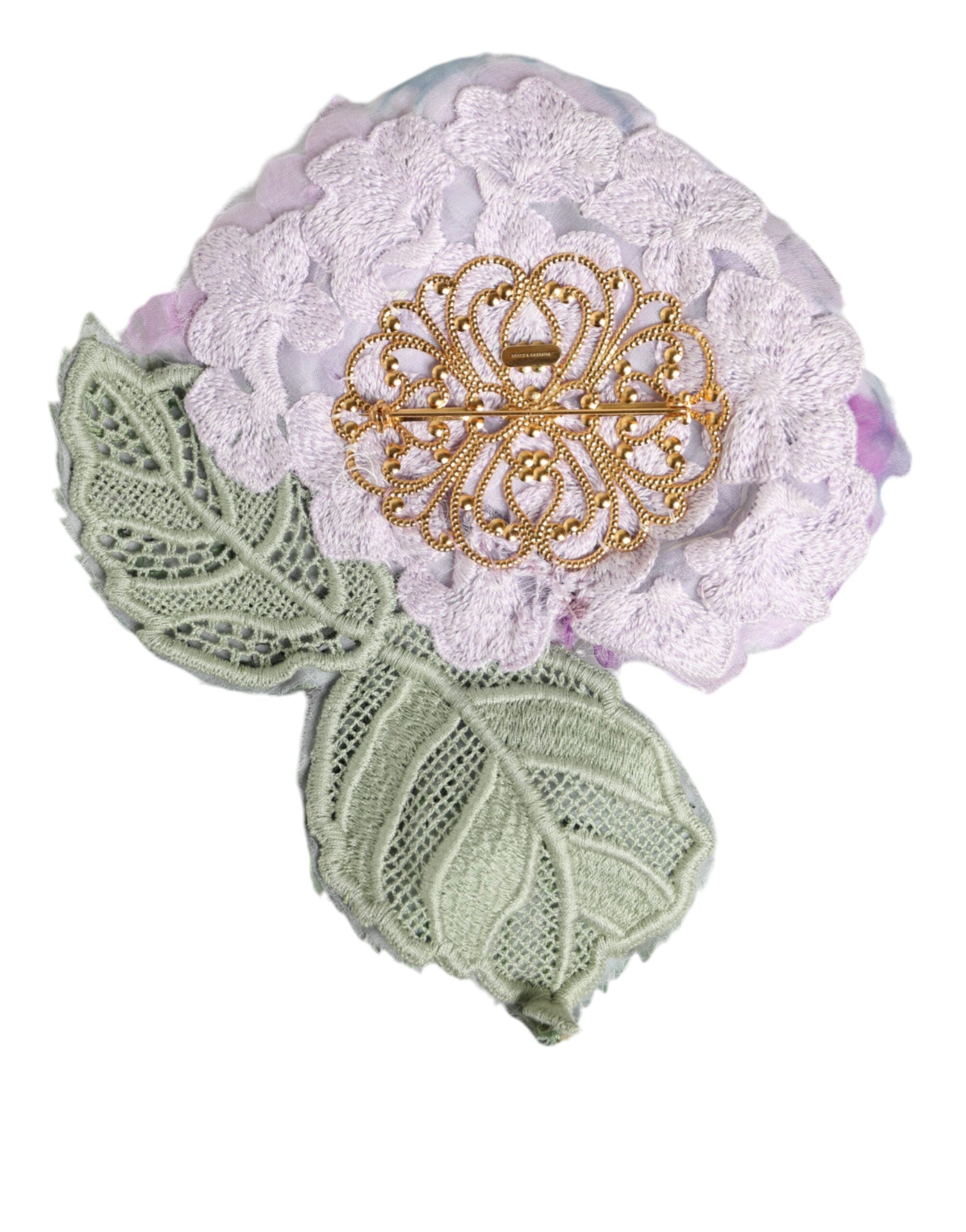Dolce & Gabbana Multicolor Hydrangea Gold-Tone Brooch