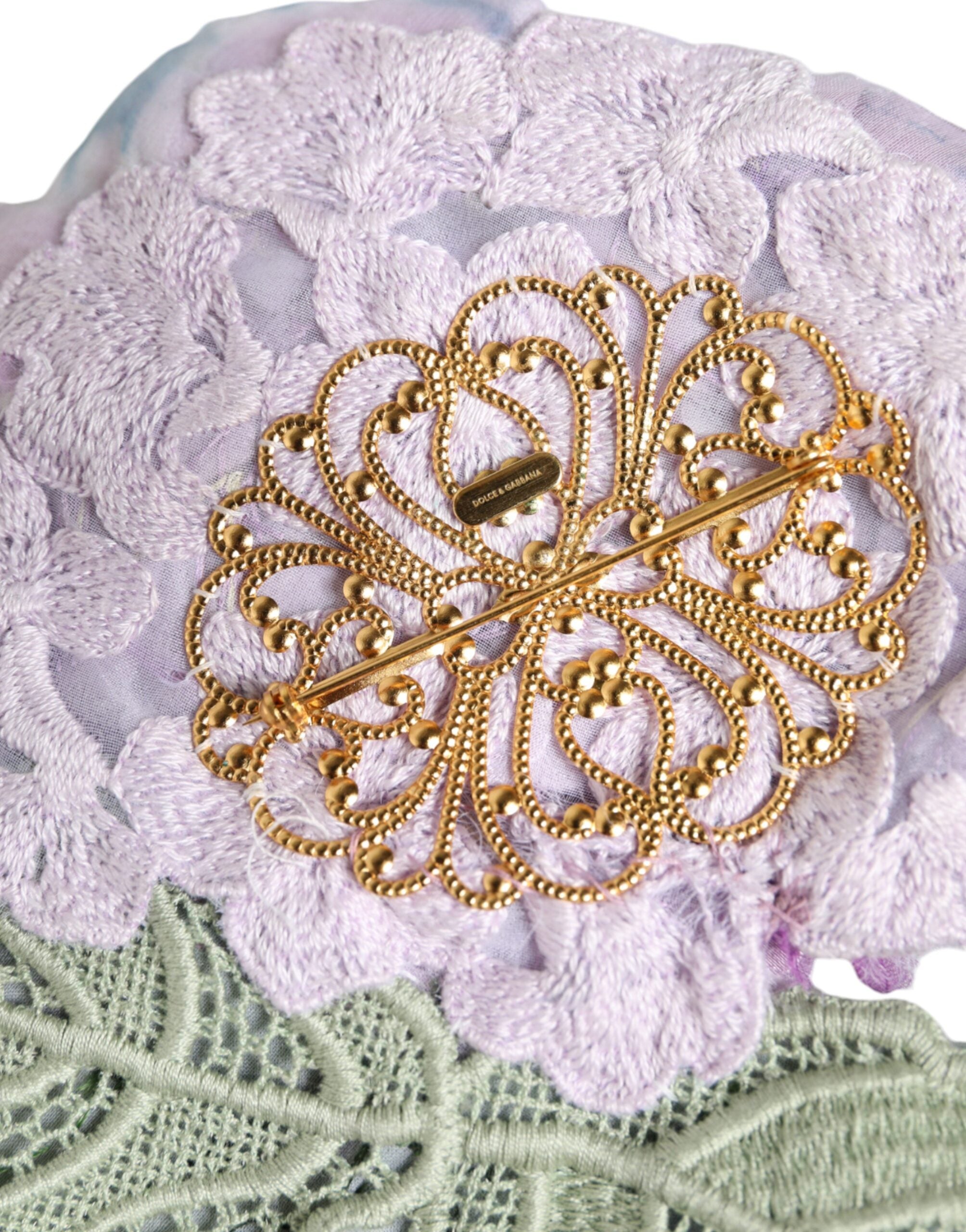 Dolce & Gabbana Multicolor Hydrangea Gold-Tone Brooch