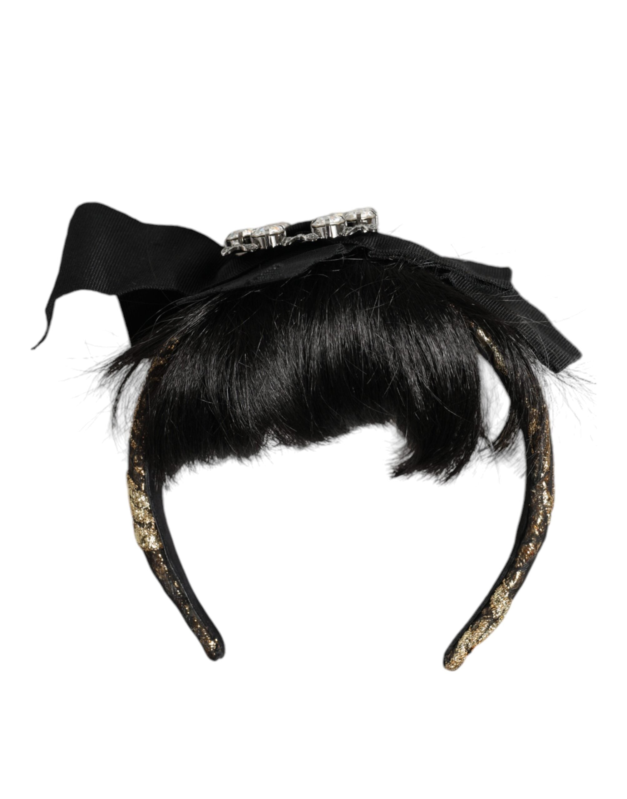 Dolce & Gabbana Black Hairdresser Crystal Headband Tiara