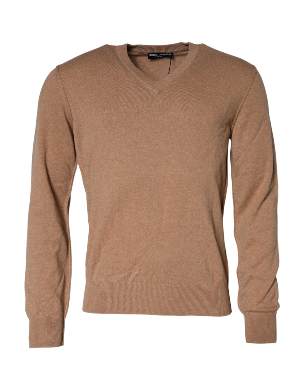 Dolce & Gabbana Brown Cashmere V-Neck Sweater