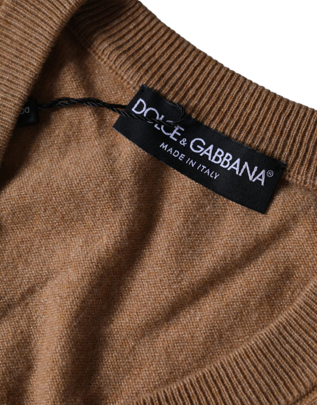 Dolce & Gabbana Brown Cashmere V-Neck Sweater