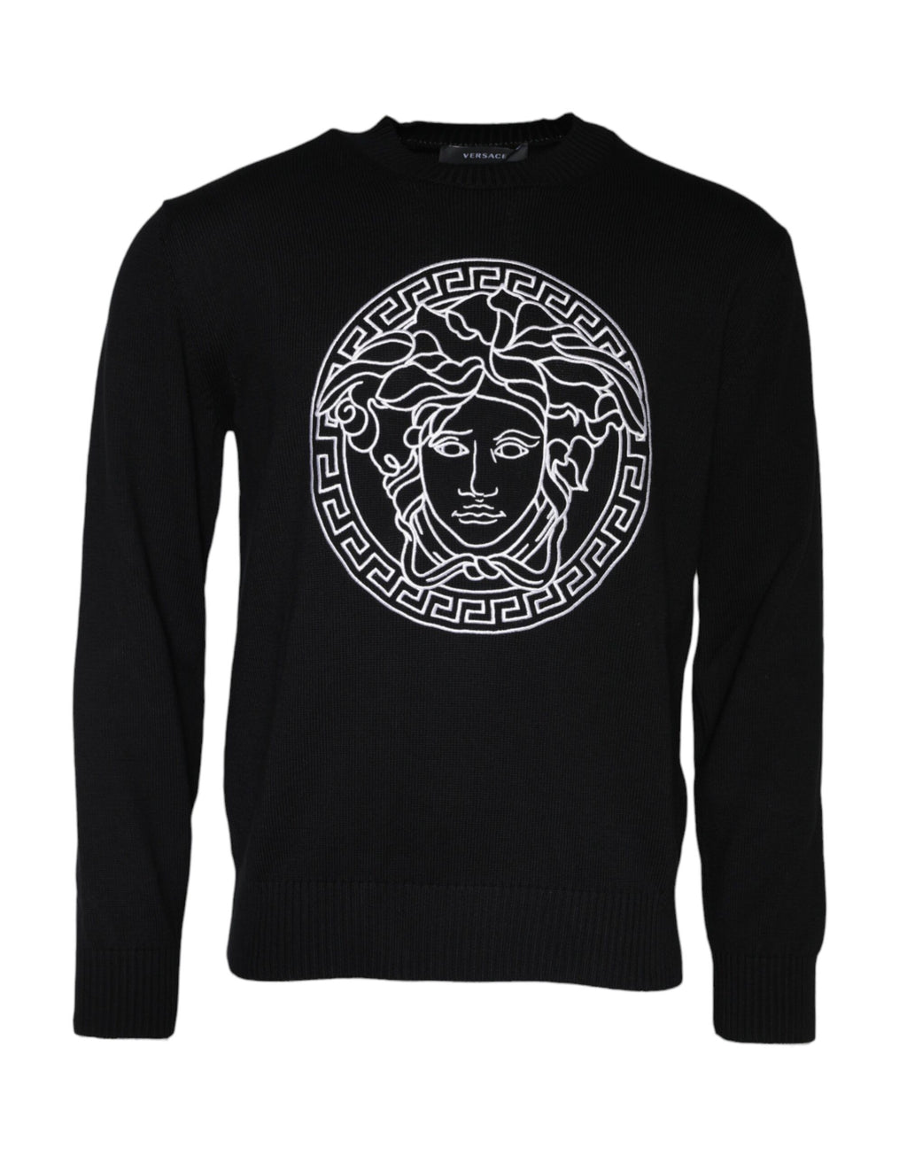 Versace Black Medusa Embroidered Crewneck Jumper