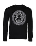 Versace Black Medusa Embroidered Crewneck Jumper