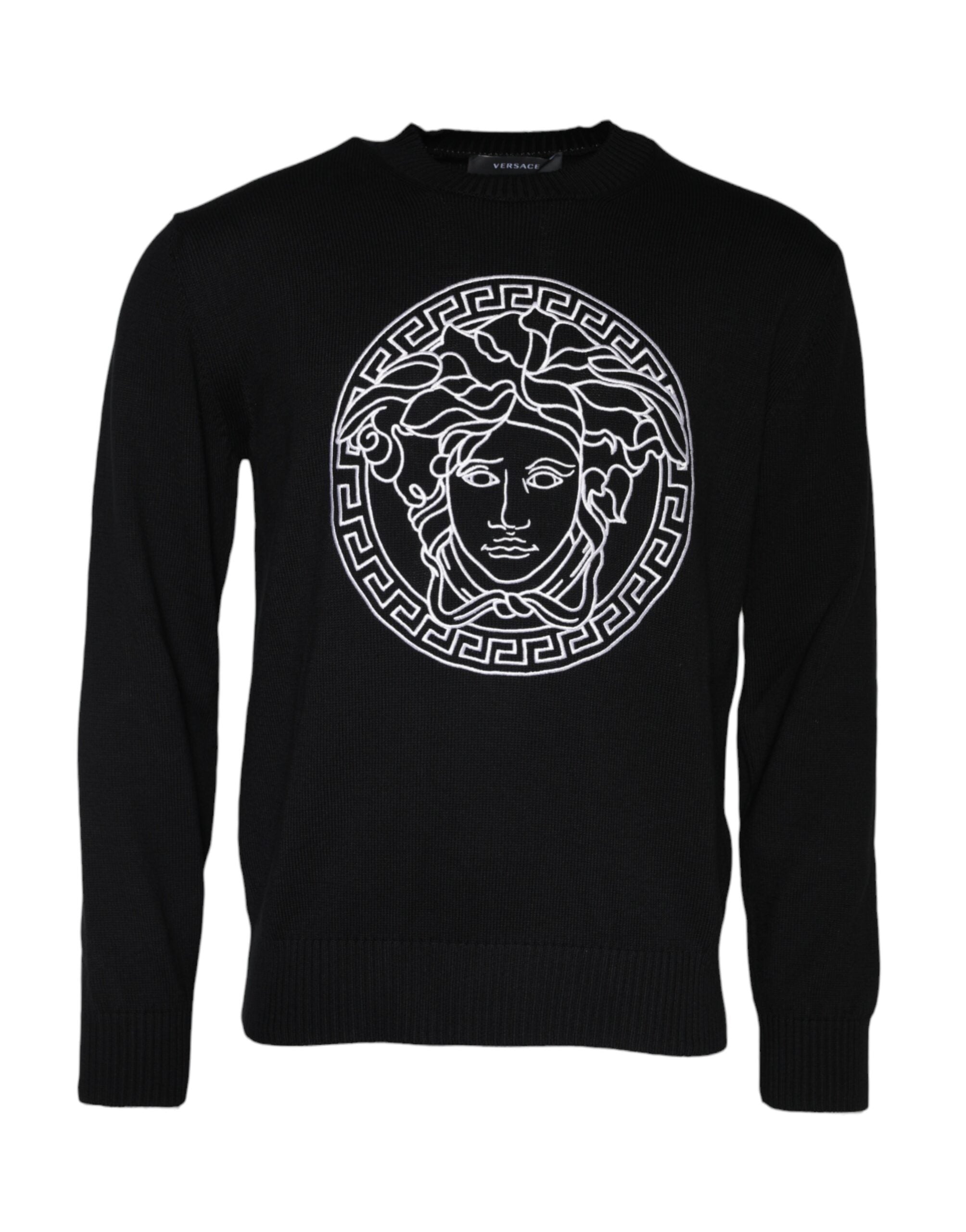 Versace Black Medusa Embroidered Crewneck Jumper