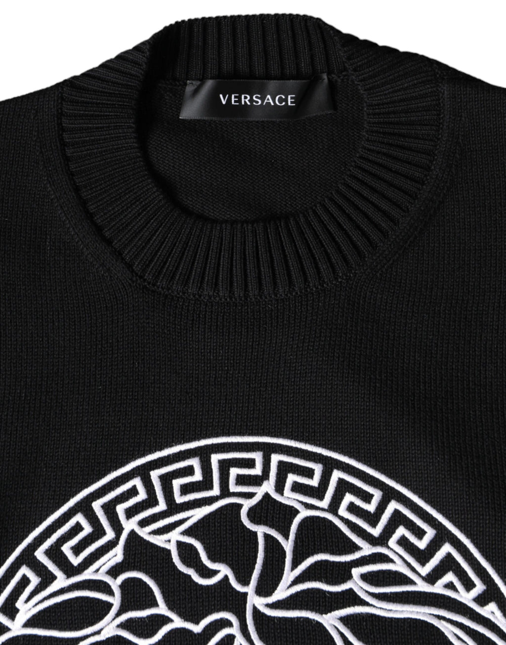 Versace Black Medusa Embroidered Crewneck Jumper