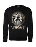 Versace Black Medusa Fleece Cotton Crew Neck Sweatshirt