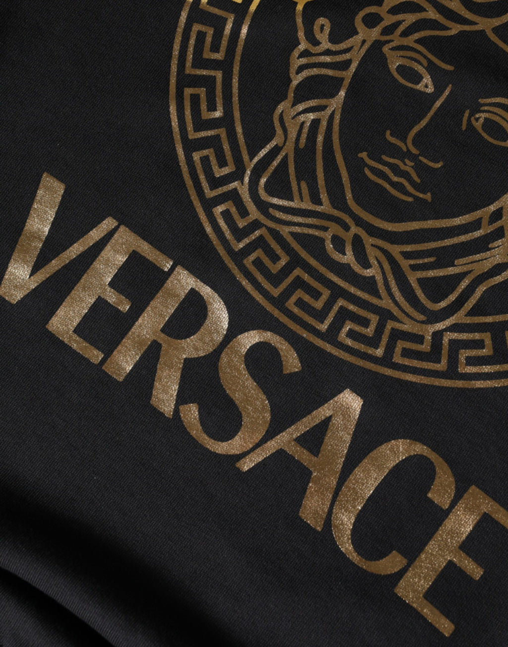 Versace Black Medusa Fleece Cotton Crew Neck Sweatshirt