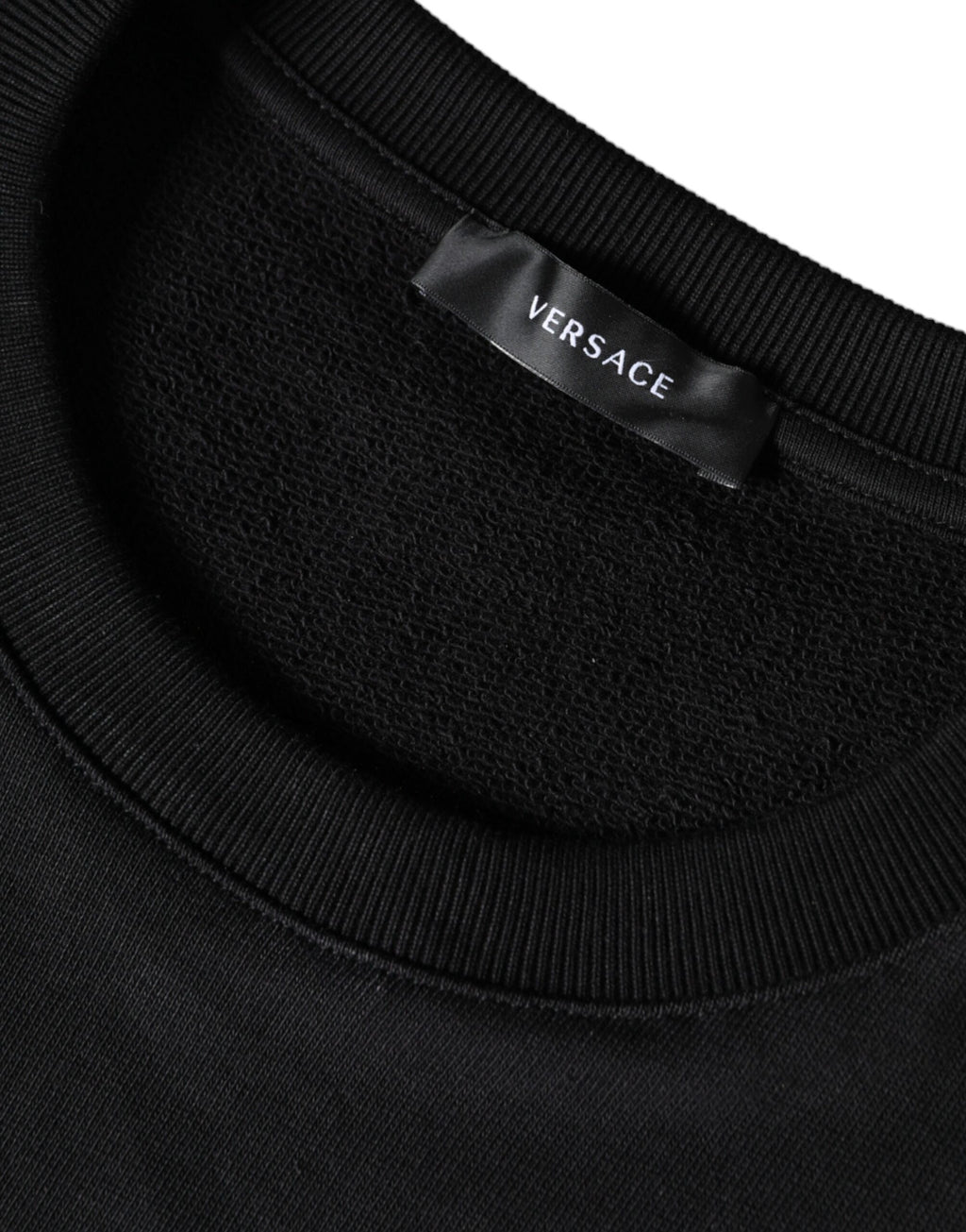Versace Black Medusa Fleece Cotton Crew Neck Sweatshirt