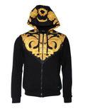 Versace Black Medusa Print Cotton Full Zip Hoodie Sweatshirt