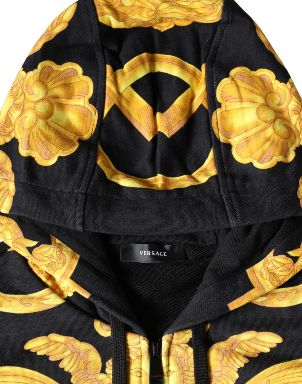 Versace Black Medusa Print Cotton Full Zip Hoodie Sweatshirt