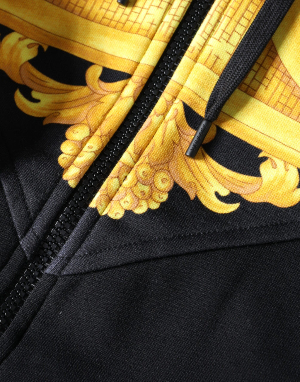 Versace Black Medusa Print Cotton Full Zip Hoodie Sweatshirt